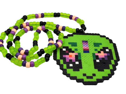 Big Alien Perler Kandi Necklace