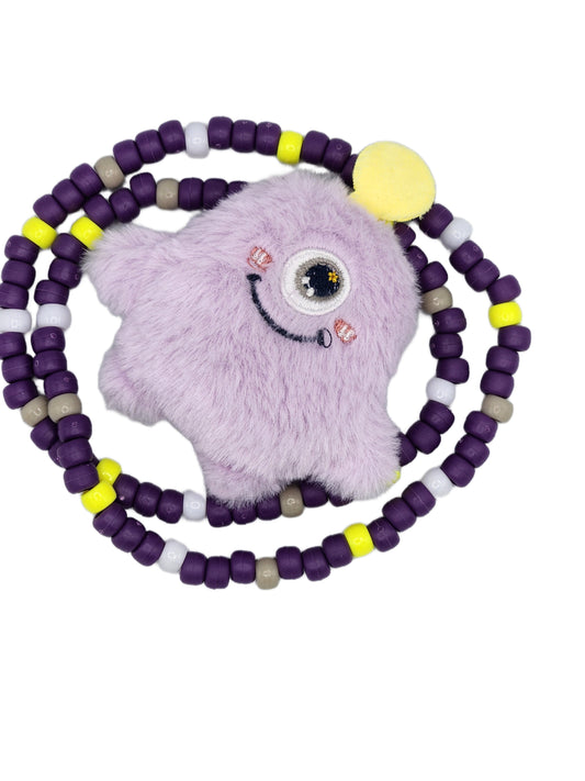 Little Purple Monster Kandi Necklace