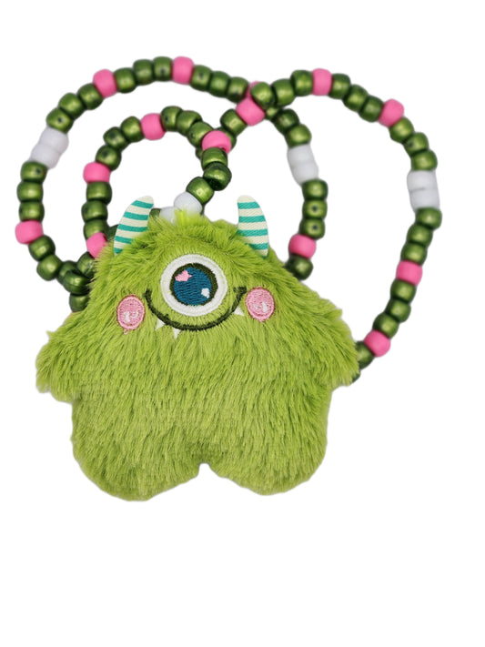 Little Green Monster Kandi Necklace