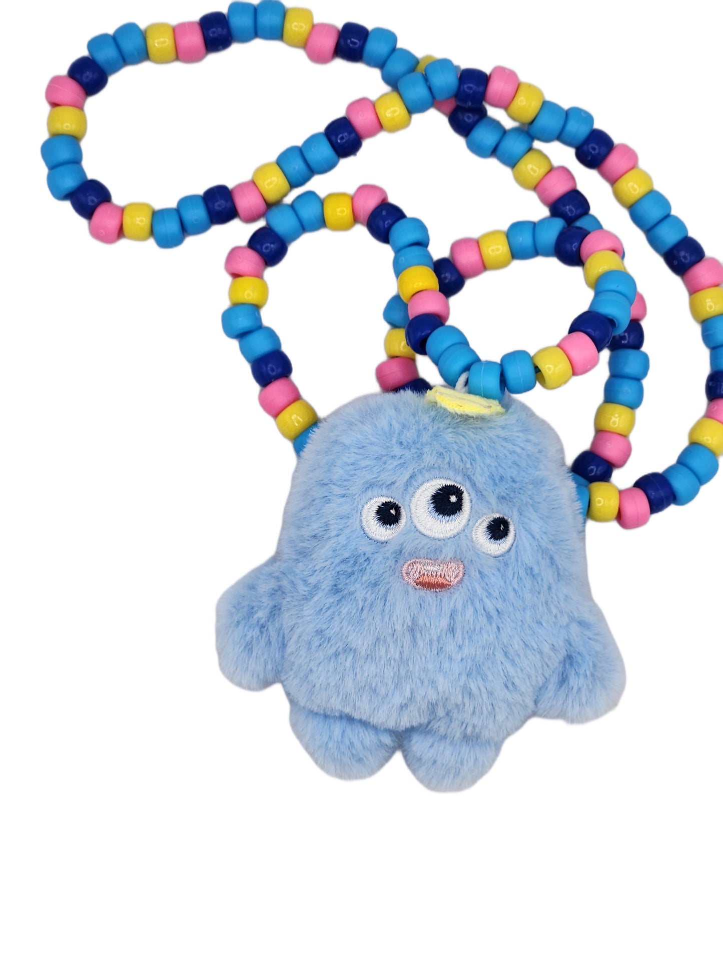 Little Blue Monster Kandi Necklace